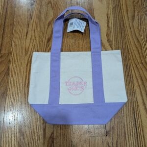 Trader Joe's Tote Bag with Purple Handles